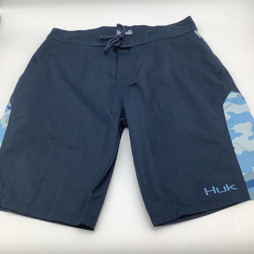 Huk  Mens Fishing Board Shorts Blue Size 30 (Actual 32)‎
